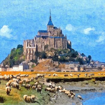 Painting titled "Le Mont Saint Michel" by Pierre, Original Artwork