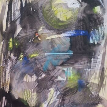 Peinture intitulée "La terre tourne" par Pierre-Alain Mathieu, Œuvre d'art originale, Encre