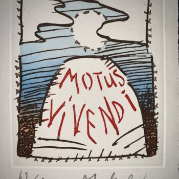 印花与版画 标题为“Motus Vivendi” 由Pierre Alechinsky, 原创艺术品, 蚀刻