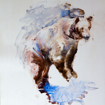 Malarstwo zatytułowany „ours brun” autorstwa Pierre Alix, Oryginalna praca, Akwarela
