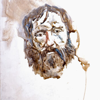 Painting titled "homme de la rue4" by Pierre Alix, Original Artwork, Watercolor
