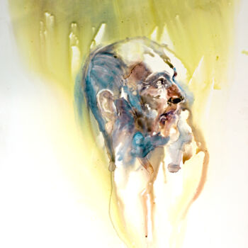 Peinture intitulée "homme de la rue16" par Pierre Alix, Œuvre d'art originale, Aquarelle