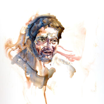 Peinture intitulée "homme de la rue 22" par Pierre Alix, Œuvre d'art originale, Aquarelle