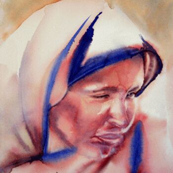 Peinture intitulée "Femme Mauritanienne" par Pierre Alix, Œuvre d'art originale