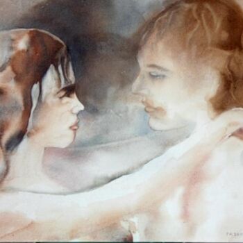 Painting titled "Tu m'aimes?" by Pierre Alix, Original Artwork