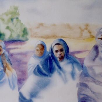 Painting titled "Mauritaniennes" by Pierre Alix, Original Artwork
