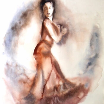Ζωγραφική με τίτλο "flamenco-copie.jpg" από Pierre Alix, Αυθεντικά έργα τέχνης, Λάδι