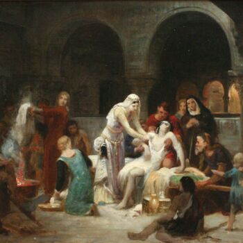 Painting titled "Sainte Elisabeth de…" by Pierre Auguste Cot, Original Artwork, Oil