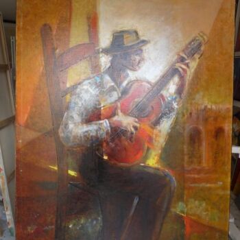 Painting titled "La guitare de pierre" by Pierre Baldi, Original Artwork