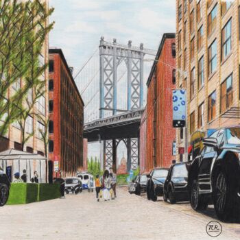 Рисунок под названием "New York" - Pierre Bayet, Подлинное произведение искусства, Карандаш