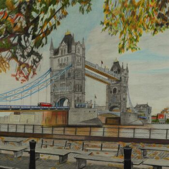 Dibujo titulada "London, here am I." por Pierre Bayet, Obra de arte original, Lápiz