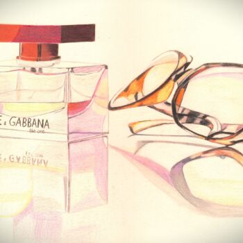 Dessin intitulée "Parfum pour femme à…" par Pierre Bayet, Œuvre d'art originale, Crayon
