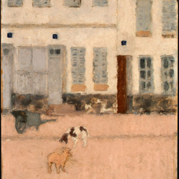 「Deux chiens dans un…」というタイトルの絵画 Pierre Bonnardによって, オリジナルのアートワーク, オイル