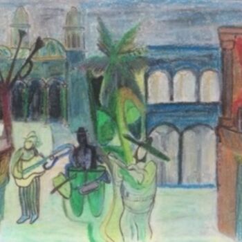 Drawing titled "Mariachi. Tequila.…" by Pierre Carret, Original Artwork, Pastel