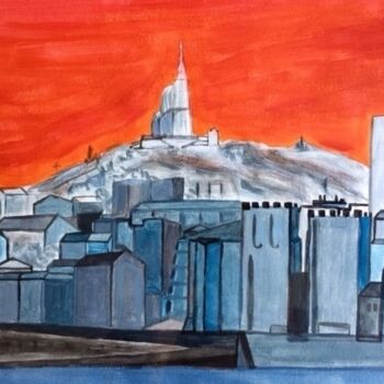 Painting titled "Marseille." by Pierre Carret, Original Artwork, Acrylic