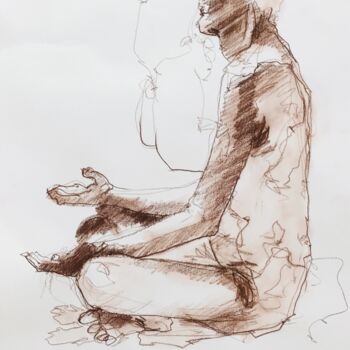 Peinture intitulée "Nu_masculin_#3" par Pierre Charpentier, Œuvre d'art originale, Crayon