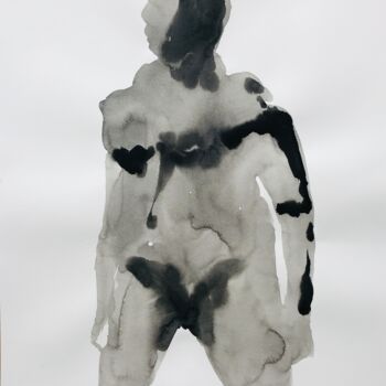 Peinture intitulée "Nu_Masculin_#11" par Pierre Charpentier, Œuvre d'art originale, Encre