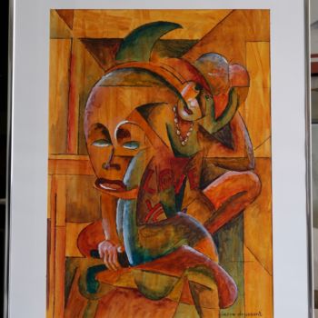 「Jeunesse Himbas, Na…」というタイトルの絵画 Pierre Drussantによって, オリジナルのアートワーク