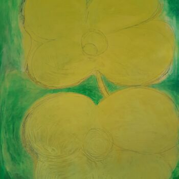Painting titled "Fleurs 2" by Pierre Duprat, Original Artwork, Acrylic Mounted on Wood Stretcher frame