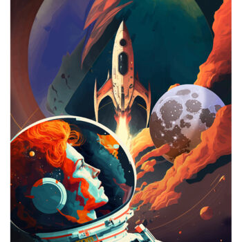 Digital Arts titled "Space Oddity" by Pierre Duquoc, Original Artwork, Digital Painting