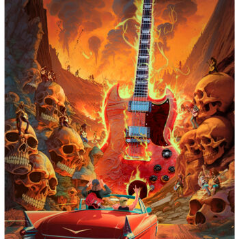 Arte digital titulada "Highway to hell - A…" por Pierre Duquoc, Obra de arte original, Pintura Digital