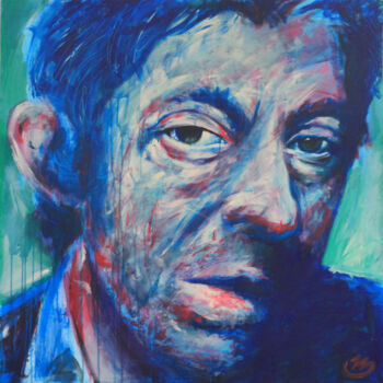 Painting titled "Serge Gainsbourg Gr…" by Pierre Emile Andre (13), Original Artwork, Acrylic