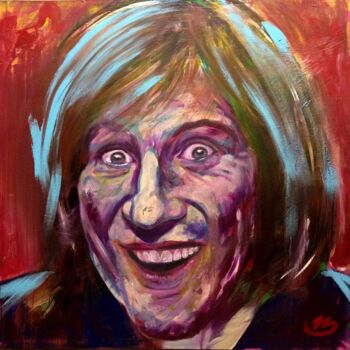Schilderij getiteld "Gerard Depardieu Red" door Pierre Emile Andre (13), Origineel Kunstwerk, Acryl