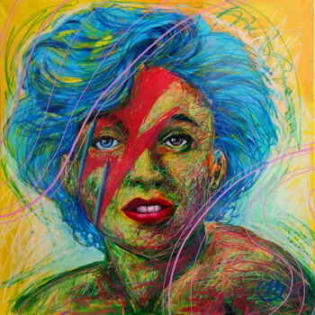 Peinture intitulée "Marilyn Bowie" par Pierre Emile Andre (13), Œuvre d'art originale, Acrylique