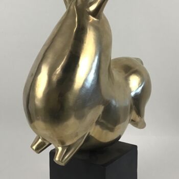 Sculptuur getiteld "Taureau qui danse Or" door Pierre Gimenez, Origineel Kunstwerk, Bronzen