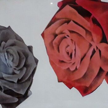 Digital Arts titled "Reflet de roses" by Pierre Isaac Gozlan, Original Artwork, Photo Montage