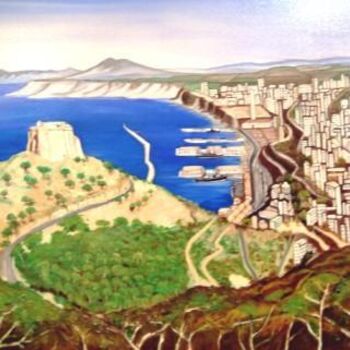 Peinture intitulée "Port d'Oran" par Pierre Isaac Gozlan, Œuvre d'art originale, Huile