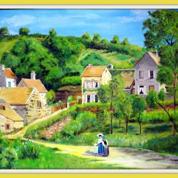 Painting titled "Les côteaux de l'He…" by Pierre Jactat, Original Artwork, Oil