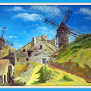 Schilderij getiteld "Le moulin de la Gal…" door Pierre Jactat, Origineel Kunstwerk, Olie