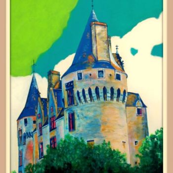 Peinture intitulée "Château de Neuvicq" par Pierre Jactat, Œuvre d'art originale, Huile