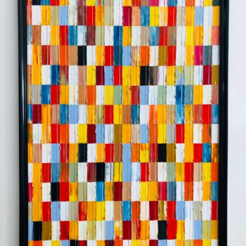 Painting titled "Mosaic 29-23 XL" by Pierre Joseph, Original Artwork, Oil Mounted on Wood Stretcher frame