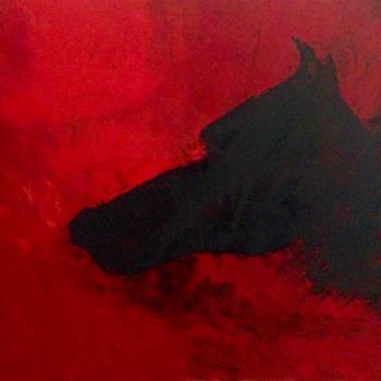 Painting titled "Horse wolf" by Pierre Joseph, Original Artwork, Oil