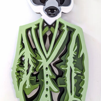 Painting titled "PandCostume" by Pierre Lamblin, Original Artwork, Spray paint