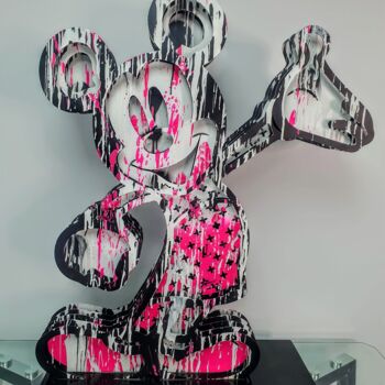 Sculpture titled "Le MickeyPaint" by Pierre Lamblin, Original Artwork, Aluminium