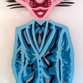 Painting titled "PinkCostume" by Pierre Lamblin, Original Artwork, Metals