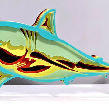 Painting titled "SharkyPopV5" by Pierre Lamblin, Original Artwork, Acrylic