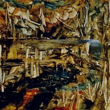 Malerei mit dem Titel "le marais" von Pierre Laurent Tichadou, Original-Kunstwerk, Öl