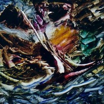 Peinture intitulée "le vaisseau fantôme" par Pierre Laurent Tichadou, Œuvre d'art originale, Huile
