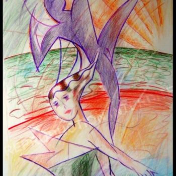 Disegno intitolato "Soleil olympique" da Pierre-Louis Torres, Opera d'arte originale, Matita