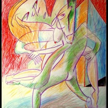 Dessin intitulée "L'enlèvement (The k…" par Pierre-Louis Torres, Œuvre d'art originale, Crayon