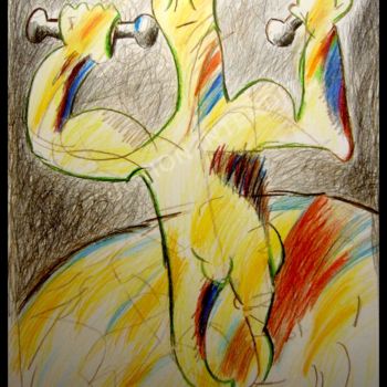 Tekening getiteld ""L'homme fort"... s…" door Pierre-Louis Torres, Origineel Kunstwerk, Potlood