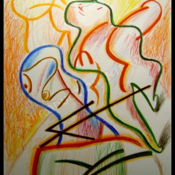 Dessin intitulée "Allons-y !   (Let's…" par Pierre-Louis Torres, Œuvre d'art originale, Crayon