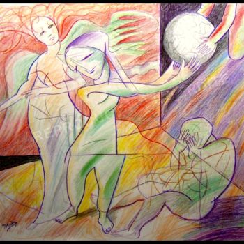 Dessin intitulée "L'Héritage   -   Th…" par Pierre-Louis Torres, Œuvre d'art originale, Crayon