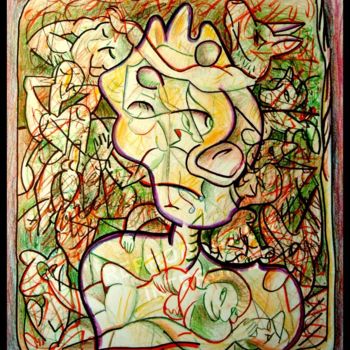Dessin intitulée "Portrait Composite" par Pierre-Louis Torres, Œuvre d'art originale, Crayon