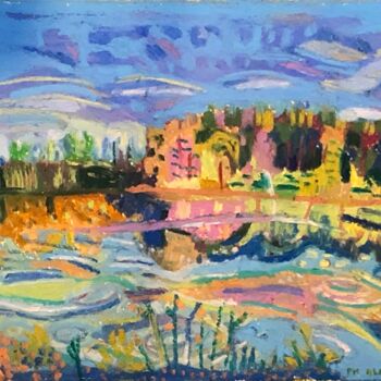 Malerei mit dem Titel "ETANG DES TIRELLES 2" von Pierre-Marie Blardoni, Original-Kunstwerk, Pastell Auf Andere starre Platte…