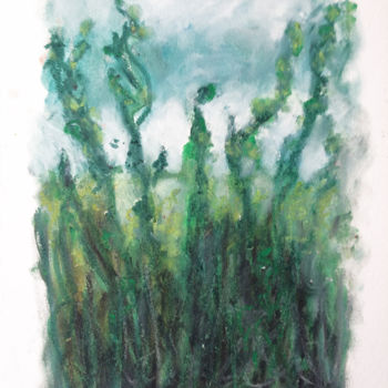 Malerei mit dem Titel "Jardin chimérique" von Pierre Marquès, Original-Kunstwerk, Öl